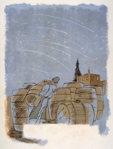Humorné víno ilustrace 1946.Ilustration by Julien Pavil