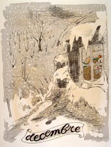 Humorné víno ilustrace 1946.Ilustration by Julien Pavil od Julien Pavil