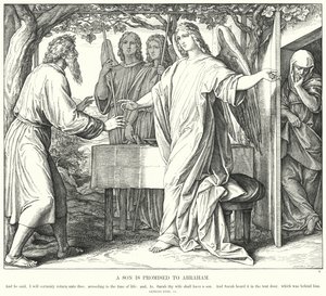 Syn je zaslíben Abrahamovi (rytina) od Julius (after) Schnorr von Carolsfeld