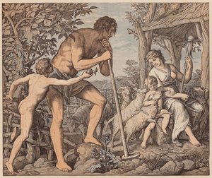 Adam a Eva po pádu, Genesis, III od Julius (after) Schnorr von Carolsfeld