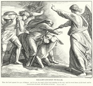 Balámova cesta do Balaka (rytina) od Julius (after) Schnorr von Carolsfeld