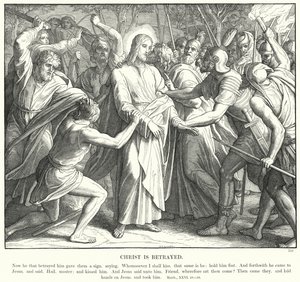 Kristus je zrazen (rytina) od Julius (after) Schnorr von Carolsfeld