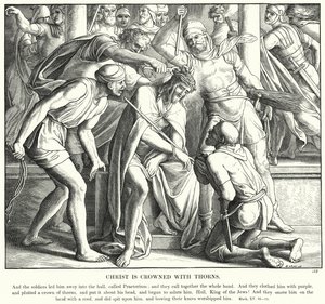 Kristus je korunován trním (rytina) od Julius (after) Schnorr von Carolsfeld