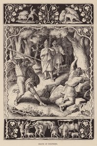 Siegfriedova smrt (rytina) od Julius (after) Schnorr von Carolsfeld