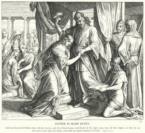 Esther is Made Queen (rytina) od Julius (after) Schnorr von Carolsfeld