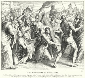 Ježíš je odveden, aby byl ukřižován (rytina) od Julius (after) Schnorr von Carolsfeld