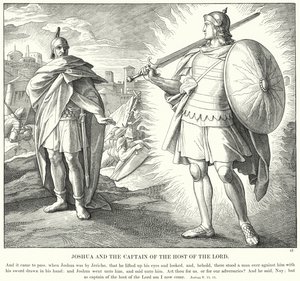 Joshua a velitel Hospodinova zástupu (rytina) od Julius (after) Schnorr von Carolsfeld