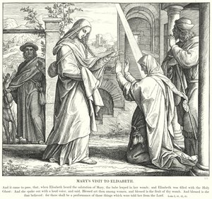 Mariina návštěva u Elisabeth (rytina) od Julius (after) Schnorr von Carolsfeld