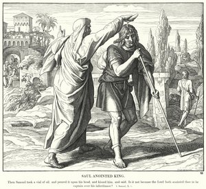 Saul Pomazaný král (rytina) od Julius (after) Schnorr von Carolsfeld