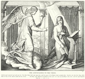 Zvěstování Panně Marii (rytina) od Julius (after) Schnorr von Carolsfeld