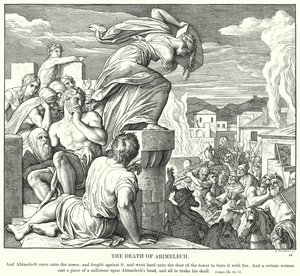 Smrt Abimelecha (rytina) od Julius (after) Schnorr von Carolsfeld