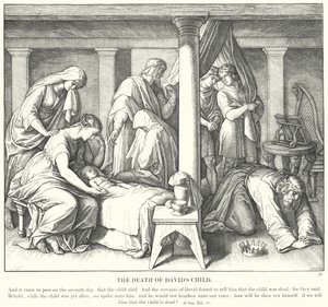 Smrt Davidova dítěte (rytina) od Julius (after) Schnorr von Carolsfeld