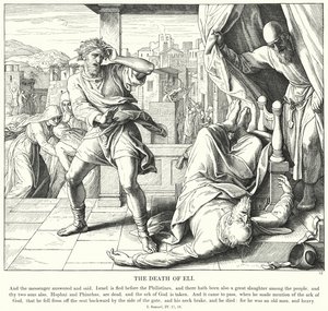 The Death of Eli (rytina) od Julius (after) Schnorr von Carolsfeld