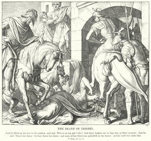 Smrt Jesebel (rytina) od Julius (after) Schnorr von Carolsfeld
