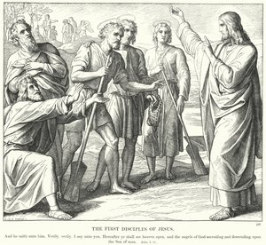 První Ježíšovi učedníci (rytina) od Julius (after) Schnorr von Carolsfeld