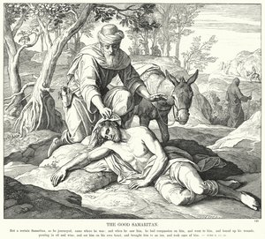 Dobrý Samaritán (rytina) od Julius (after) Schnorr von Carolsfeld