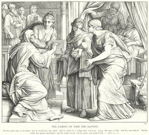 Pojmenování Jana Křtitele (rytina) od Julius (after) Schnorr von Carolsfeld