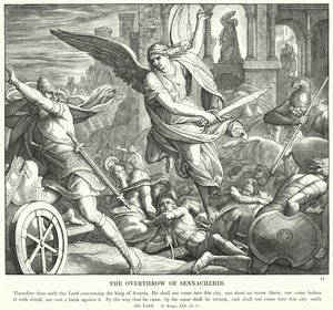 Svržení Senacheriba (rytina) od Julius (after) Schnorr von Carolsfeld