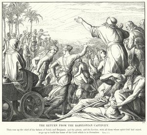 Návrat z babylonského zajetí (rytina) od Julius (after) Schnorr von Carolsfeld