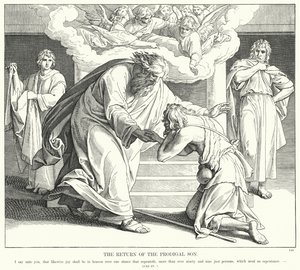 Návrat marnotratného syna (rytina) od Julius (after) Schnorr von Carolsfeld
