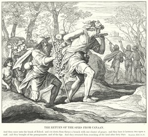 Návrat špiónů z Kanaánu (rytina) od Julius (after) Schnorr von Carolsfeld