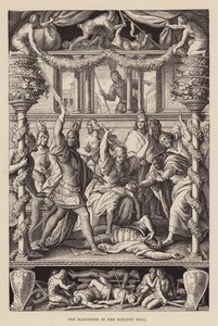 Jatka v hodovní síni (rytina) od Julius (after) Schnorr von Carolsfeld