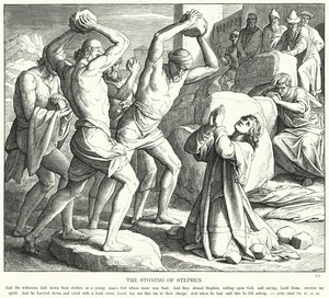 Kamenování Štěpána (rytina) od Julius (after) Schnorr von Carolsfeld