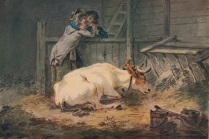 Námluvy v kravíně, c18. století