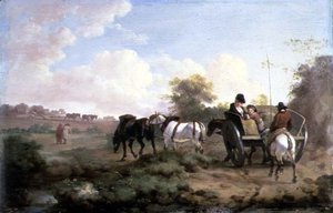 Jít na trh (olej na panelu) (pár viz 106157) od Julius Caesar Ibbetson