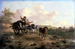 Jít na trh (olej na panelu) (pár viz 106158) od Julius Caesar Ibbetson