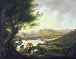 Jezero Windemere (olej na plátně) od Julius Caesar Ibbetson