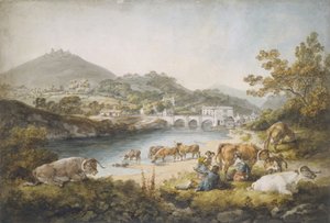 Llangollen a Dinas Bran od Julius Caesar Ibbetson