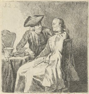 Muž a žena u stolu od Julius Henricus Quinkhard