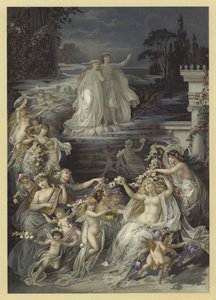 Ilustrace ke hře Sen noci svatojánské (chromolitho) od Julius Hoeppner