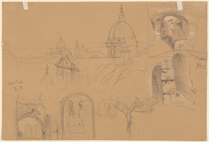Studie Kolosea a Monte Pincio (verze) od Julius Jacob the Elder