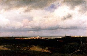 Pohled na pobřeží poblíž Haagu od Julius Jacobus de Sande Bakhuizen