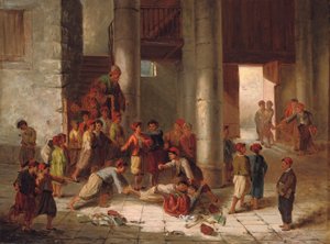 Neplechy na školním dvoře od Julius Joseph Gaspard Starck