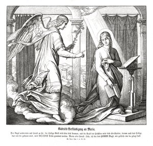 Zvěstování, Lukášovo evangelium od Julius Schnorr von Carolsfeld