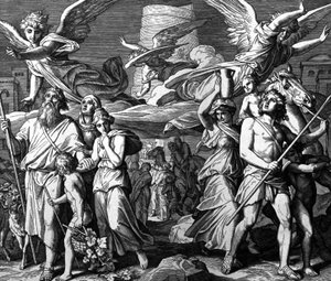 Bábel, Rozptyl Noemových potomků od Julius Schnorr von Carolsfeld