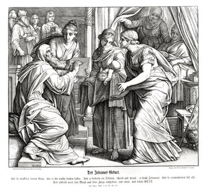 Narození Jana, Lukášovo evangelium od Julius Schnorr von Carolsfeld