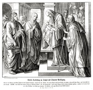 Kristus je představen v chrámu, Lukášovo evangelium od Julius Schnorr von Carolsfeld