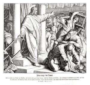 Čištění chrámu, Janovo evangelium od Julius Schnorr von Carolsfeld