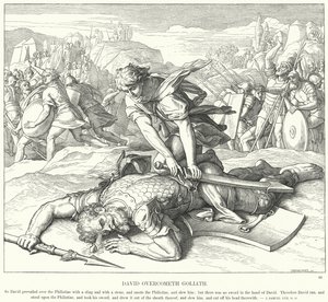 David vítězí nad Goliášem od Julius Schnorr von Carolsfeld