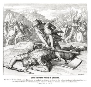 David porazí Goliáše od Julius Schnorr von Carolsfeld