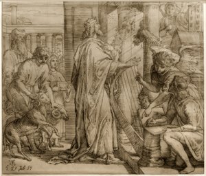 David žalmista - bohoslužba od Julius Schnorr von Carolsfeld