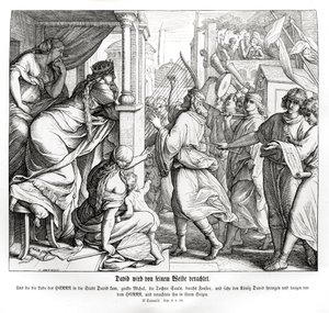 Davidem opovrhuje Michal, 2. Samuelova od Julius Schnorr von Carolsfeld