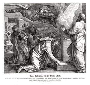 David je potrestán za sečtení lidu, 2. Samuelova od Julius Schnorr von Carolsfeld