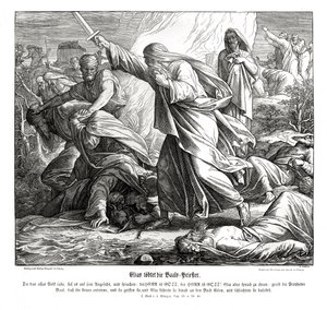 Eliáš zabíjí Baalovy proroky od Julius Schnorr von Carolsfeld