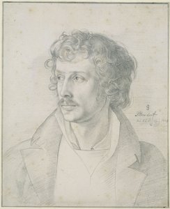 Friedrich Olivier ve věku 25 let, poprsní portrét, pohled směrem doleva od Julius Schnorr von Carolsfeld