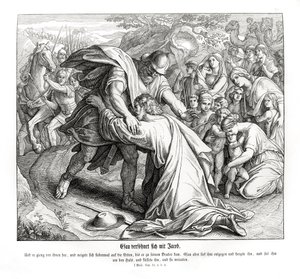 Jákob a Ezau jsou smířeni, Genesis od Julius Schnorr von Carolsfeld